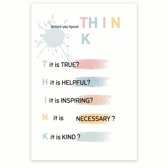 Before You Speak THINK Poster - Positive Encouraging Communication Skills Poster - Empathy Words Matter