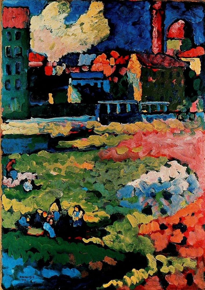 Before the City 1908 Canvas Art - Wassily Kandinsky (18 x 24)