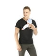 thumbnail image 1 of Beforesun Men's Baby Carrier Soothe V Neck Short Sleeve Kangaroo T Shirt(Black，S）, 1 of 5
