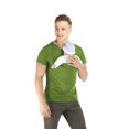 thumbnail image 1 of Beforesun Men's Baby Carrier Soothe V Neck Short Sleeve Kangaroo T Shirt(Green，L）, 1 of 5