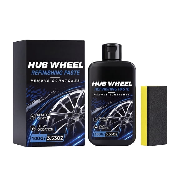 Beforeyayn 100G Car Wheel Polishing Paste Kit, Rim Polish Cream For Car Lovers, Garage Or Workshop, Renews Gloss And Maintains Wheel Surfaces