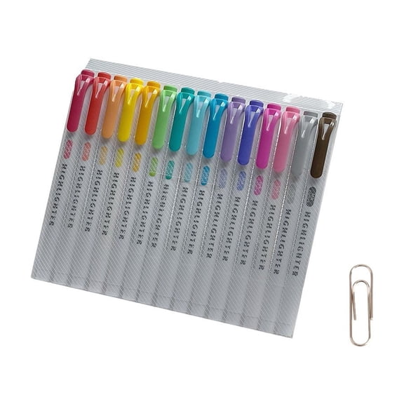 Beforeyayn 16 Pcs Water-based Marker Set, Highlighter Pen, Assorted Pastel Color 15 Colors Set, Student and Office Supplies for Notebooks and Journals, Writing Tool Set