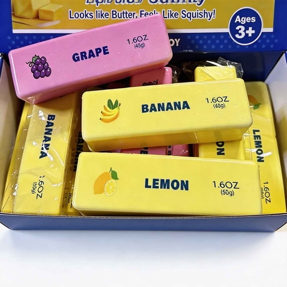 Beforeyayn 3 Pack Fruit Scented Slow Rise Bar Stress Relief Toys Soft for Office Home Anxiety Fidget Soft Texture 3 Pcs
