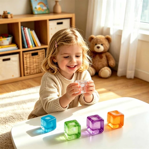 Beforeyayn 4 Pack Ice Toys, Slow Rising Stress Relief Toys for Kids Adults, for Anxiety Relief or Fidgeting, In Home Office or Classroom, Random Color Soft Sensory Toys