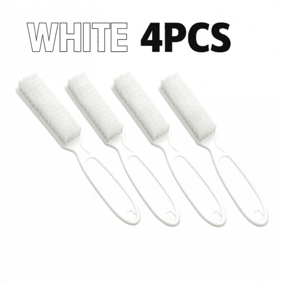 Beforeyayn 4PCS/Set Nylon Cleaning Brush with Long Handle, Heavy Duty Plastic Scrub Brush for Shoes Clothes Laundry Bathroom Kitchen Cleaning