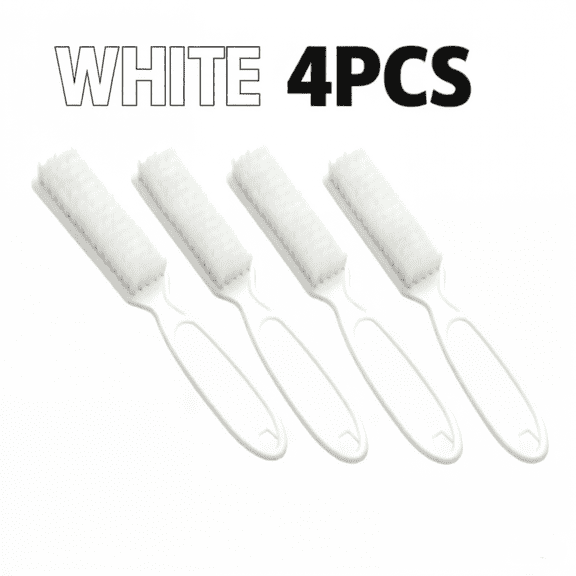 Beforeyayn 4PCS/Set Nylon Cleaning Brush with Long Handle, Heavy Duty Plastic Scrub Brush for Shoes Clothes Laundry Bathroom Kitchen Cleaning