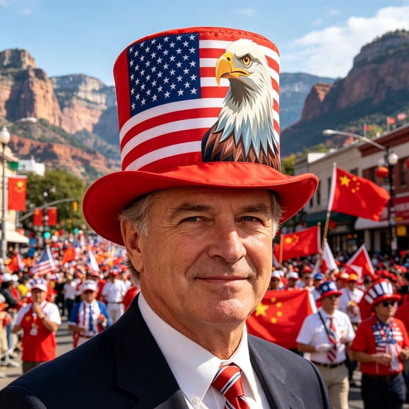 Beforeyayn 4Th Of July Party Top Hat, Flag Print Uncle Sam Hat for Independence Day Costume, Fits Family Gathering, Backyard BBQ, Fun Accessory for Adults
