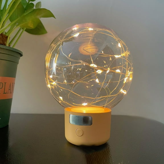 Beforeyayn 5" Remote Control Dimmable Yellow LED Floor Lamp with Globe Holiday s Gifts