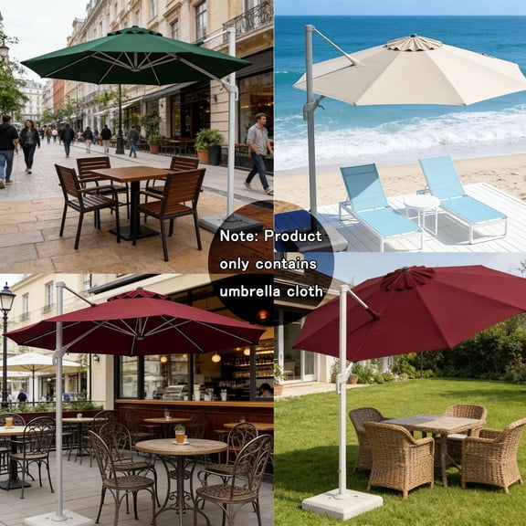 Beforeyayn 9.84ft Patio Umbrella Replacement Cover, Easy fit banana cover for patio umbrella ribs, perfect for resort hosts, tiki bars, and windy day tear resistance.