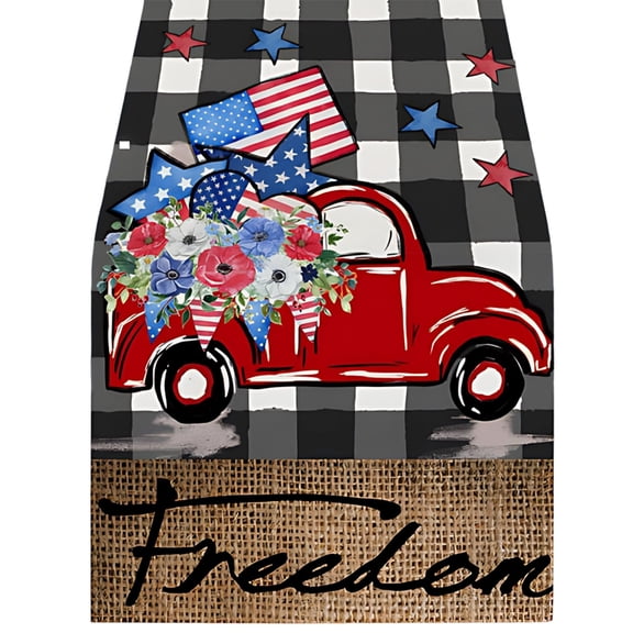 Beforeyayn Americans Independence Day Table Flag, American Style Decorative Flag For Table Decor Lovers, Dining Table Or Coffee Table, Cotton Fabric Printed Flag For Cabinet