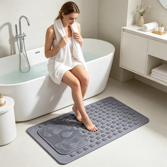 Beforeyayn Anti Skid Bath Mat, Thickened Waterproof Absorbent Floor Mat for Bathroom Drying Foot Mat Home, Fits Master Bath, Kid'S Bath, Prevents Slips After Shower