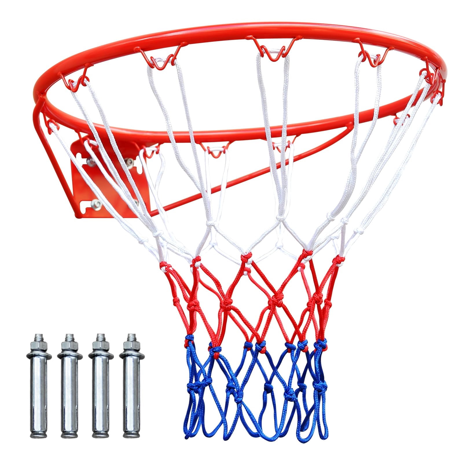 Beforeyayn Basketball Rim Wall Mounted Sturdy, Reinforced basketball hoop with net screws for garage backyard adults