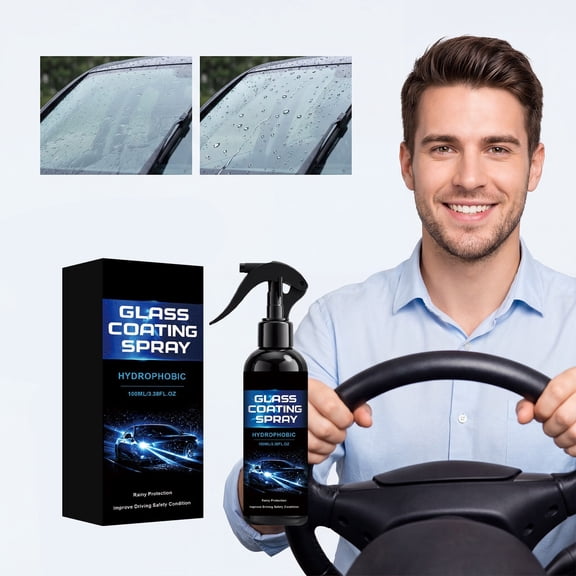Beforeyayn Car Glass Coating Spray 100Ml - Hydrophobic Rainproof Protector, Water Repellent Nano Coating for Windshield and Windows, Improve Driving Visibility