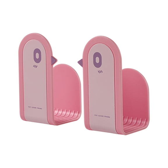 Beforeyayn Cartoon Style Pot Lid Holder, Wall Mounted Kitchen Shelf for Lid and Plate Storage, No Drill Household Organizer Rack for Draining and Counter Saving