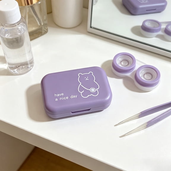 Beforeyayn Contacts Lens Case Portable Great Looking, Travel Storage Box For Daily Contacts Users, Purse Or Travel Bag, Compact Holders
