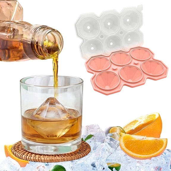 Beforeyayn Cubes Diamond Shaped Silicone Ice Tray, Puck Shaped Ice Tray For Kitchen Use, Freezer Or Counter, Silicone Ice Cubes Mold