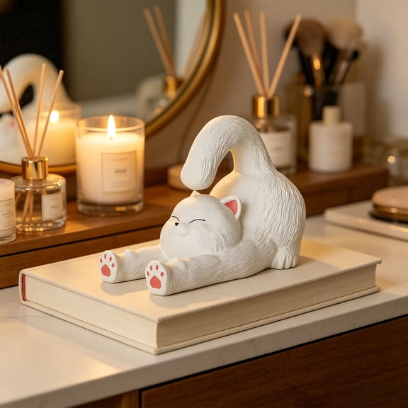 Beforeyayn Cute Exquisite Mobile Phone Stand, For Siamese Cats Desk Accessory Gift, Desk Or Shelf, Small Item For Birthday Gift