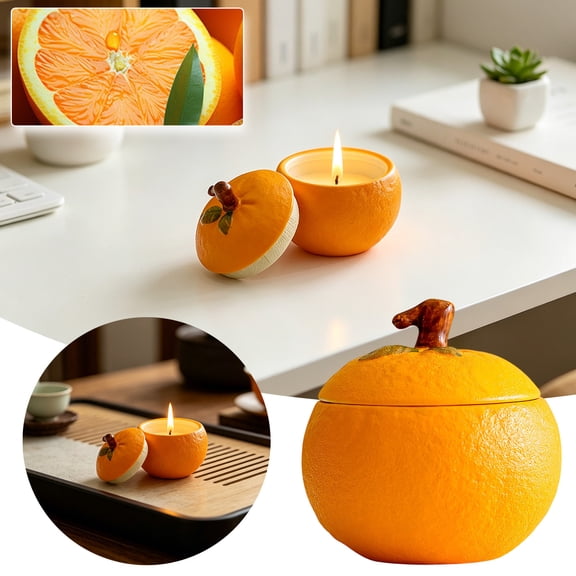 Beforeyayn Cute Orange Scented Candle, Long Lasting For Adults, Home And Bedroom Use, Light Low Temperature Safe