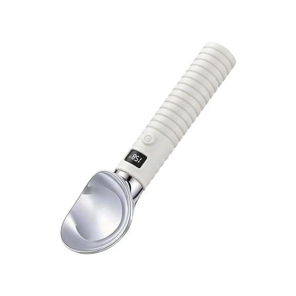 Beforeyayn Digital Display Heated Ice Cream Spoon, Dynamoelectric Stainless Steel Spoon For Ice Cream Lovers, Home Kitchen Or Dessert Table, Automatic Heating Spoon For Soft Ice Cream