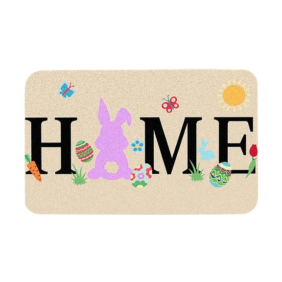Beforeyayn Easter Themed Decorative Rug, Cartoon Bunny Egg Pattern Carpet for Floor, Non-Slip Soft Mat for Room Wall Decor, Party Decoration