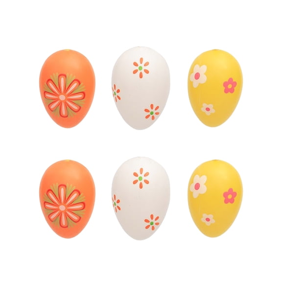 Beforeyayn Easter Tree Decorations 6Pcs, 2" Easter Eggs Hanging Ornaments, Colorful Hanging Tree Baubles, Beautiful Vibrant Spring Holiday Decorations for Home Party
