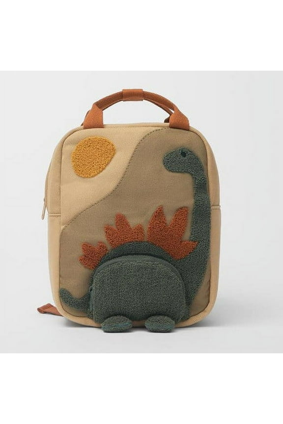 Beforeyayn Embroidered Canvas Mini Backpack,Khaki