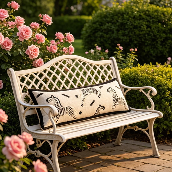 Beforeyayn Embroidered Horse Pillowcase, for Adults Who Love Equestrian Style, This Long Strip Backrest Pillow with Embroidered Horse is Ideal for a Sofa.|Rectangular Cushion.
