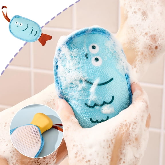 Beforeyayn Fish Shaped Soap Pouch, Exfoliating bath net bag soft cleansing tool for shower and body washing for bath lovers.