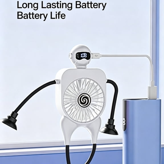 Beforeyayn Flexible Robot Fan Portable Rechargeable Fan, With 100 speed settings for personal cooling anywhere anytime
