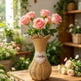 thumbnail image 1 of Beforeyayn Flower Basket Wicker Style Weave, Floral Arrangement Box Fresh Flower Decoration, Living Room Dining Table Centerpiece, Decorative Art Object Ornament, 1 of 6