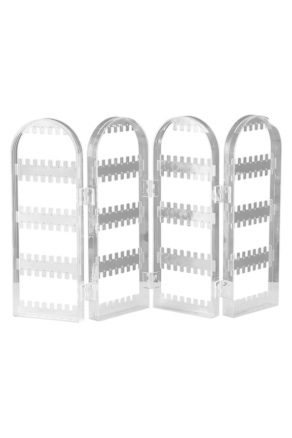 Foldable Jewelry Display Rack, Earring Organizer Screen and Necklace Stand, Dressing Tabletop Storage for Bracelets, Rings, and Accessories Management