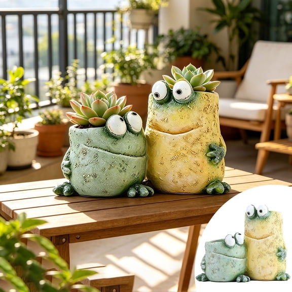 Beforeyayn Funny Frog Resin Statue, Decompression Expression Craft for Garden, for Adults and Children, Great for Flower Pot, Unique Home Accent​ Planter, and Humorous Home Accent