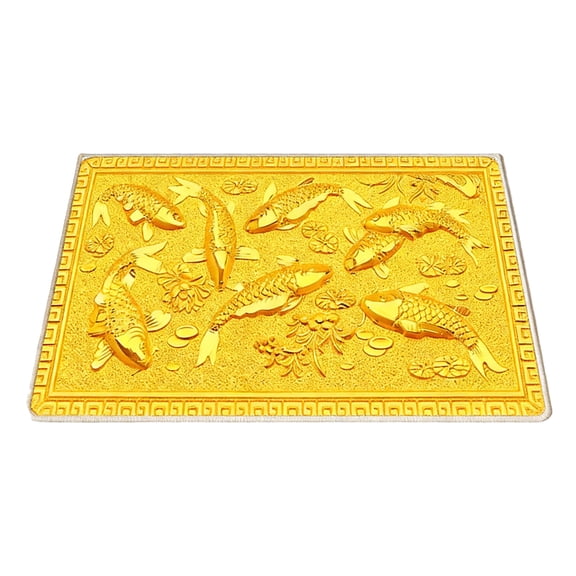 Beforeyayn Goldfish Crystal Velvet Floor Mat, Soft Pile Textile Mat for Indoor Use, Decorative Rug for Entryway, Bathroom, Bedroom, Living Space with Vivid Design