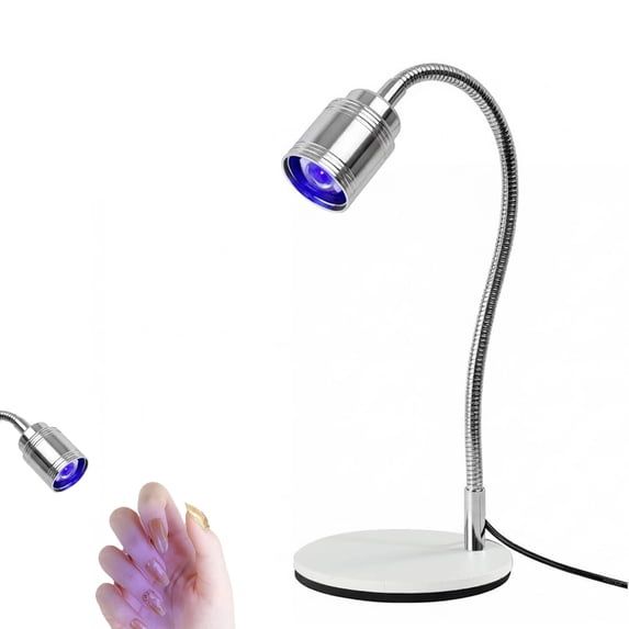 Beforeyayn Hands-Free LED Nail Lamp With Foot, 360-degree flexible gooseneck USB-powered light for nail art technicians and home manicure users.