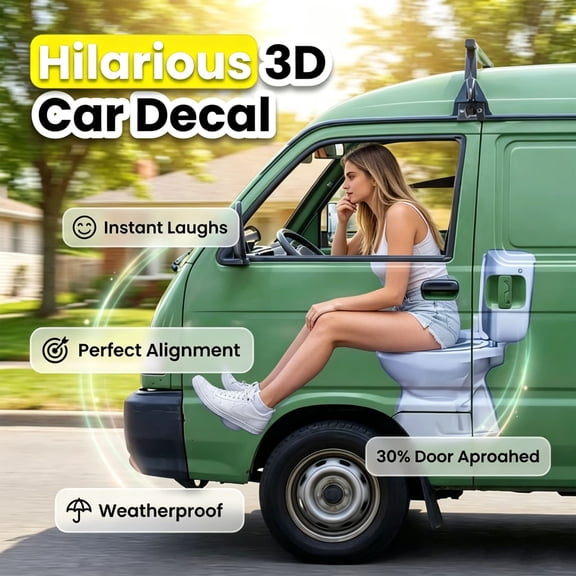 Beforeyayn Hilarious Toilet Themed Car Window Decals for Bathroom Humor Lovers Joke Vinyl Stickers for Car Rear Windshield Home Mirror Office Party Decor