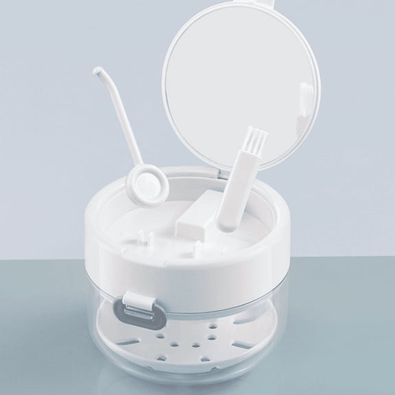 Beforeyayn Integrated Brace Storage Box, Retainer Cleaning Case with Mirror, Brush, and Filter Basket, Keeps Orthodontics Safe | Perfect for Daily Use.