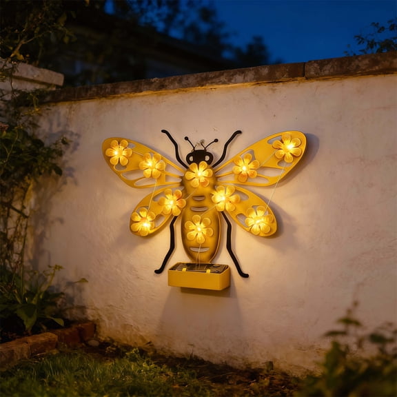 Beforeyayn Iron Solar Powered Outdoor Light, Courtyard Garden Ambient Decorative Light, Wall Or Patio, Exterior Wall Light