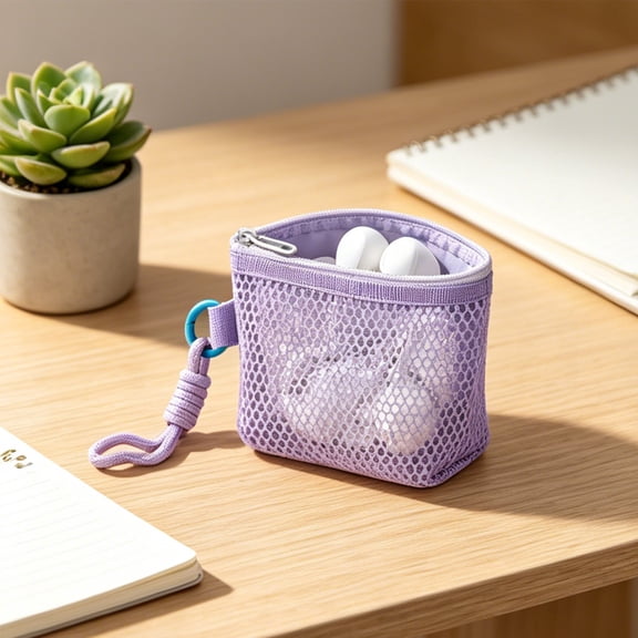 Beforeyayn Mesh Mini Storage Bag Coin Purse Small Zipper Pouch, Mini Mesh Bag Holds Coin and Folds Flat in a Pocket Without Making a Lump, Zipper Pull Big Enough