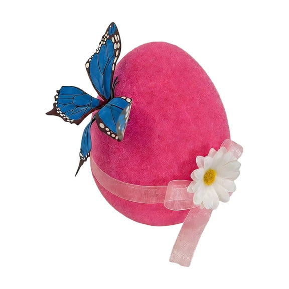 Beforeyayn Oversized Flocked Decorative Easter Eggs, Plush Surface Craft Foam Eggs, Festive Display Accents for Retail, Spring Celebration, Holiday Table Setting