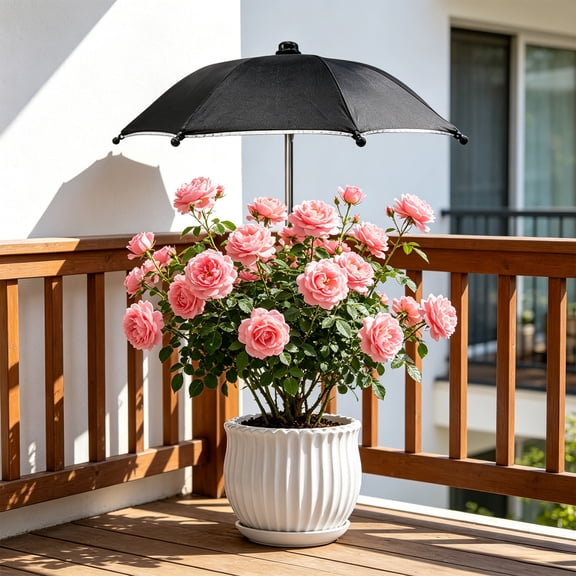 Beforeyayn Plants Uv Protection Parasol, Adjustable Sun Screen With Anti-Wind Stake, For Omni-Directional Protection, Balcony And Garden, Adjustable Cover For Keeping Flowers Cool In Summer.