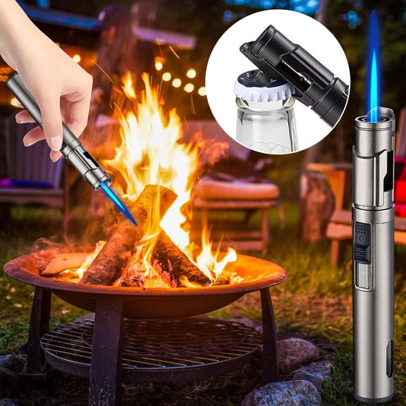 Beforeyayn Refillable Butane Torch Lighter, Strong Flame Windproof Pen Style, for Homeowners and Hobbyists, Great for Kitchen, Camping, and Lighting Fireplaces