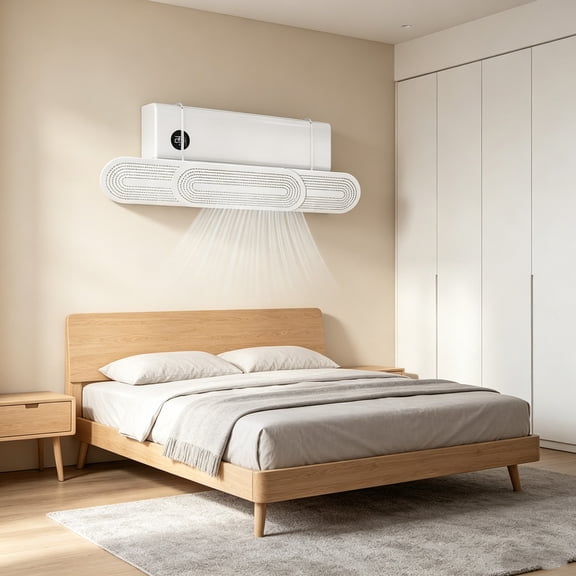 Beforeyayn Retractable Air Conditioner Deflector, Perforated Wind Shield for Ac, No-Drill Hanging Baffle Prevents Condensation | Adjustable Airflow.