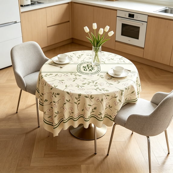 Beforeyayn Round Tablecloth, Coffee Table Cover Desktop Decor Stain-Proof, for Homeowners or Renters, In Bedroom or Living Room, for Protecting Table From Spills