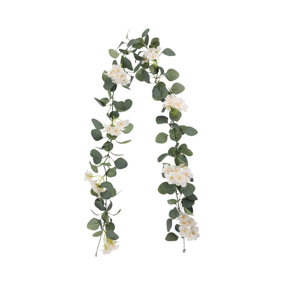 Beforeyayn Silk Hydrangea Flower Arrangement, Artificial Hanging Vine with Simulated Leaves, Decorative Floral Decor for Wedding, Home, Party and Indoor Display