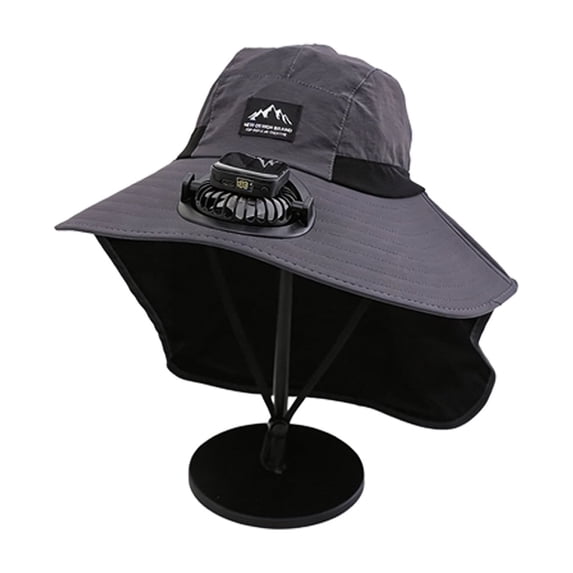 Beforeyayn Solar Fan Sun Hat, Lightweight Wide Brim Hat with Rechargeable Solar Fan, Great for Seniors Who Overheat on Hiking Trail or Farm for Summer Comfort
