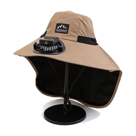 Beforeyayn Solar Fan Sun Hat, Hands-Free Cooling Hat with Fan, for Gardeners or Outdoor Workers, In Backyard or Beach, for Keeping Face Cool