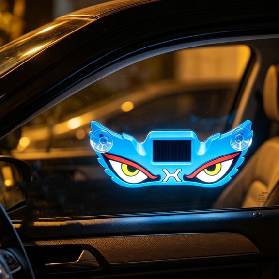 Beforeyayn Solar Strobe Light, Devil Eye Design for Auto Windows, for Suv or Van Owners, on Glass or Mirror, for Attention-Grabbing Safety Light