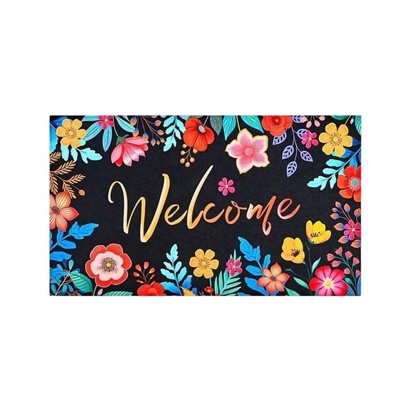 Beforeyayn Spring Doormats Floral Front Doormat, Summer Welcome Mat For Garden Lovers, Outdoor Entrance Or Patio, Floral Design Doormat For Spring And Summer Season