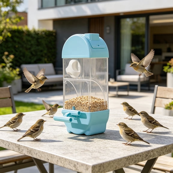 Beforeyayn Transparent Triangular House Acrylic Bird Feeder, Sprout visible & easy fill for bird lovers.