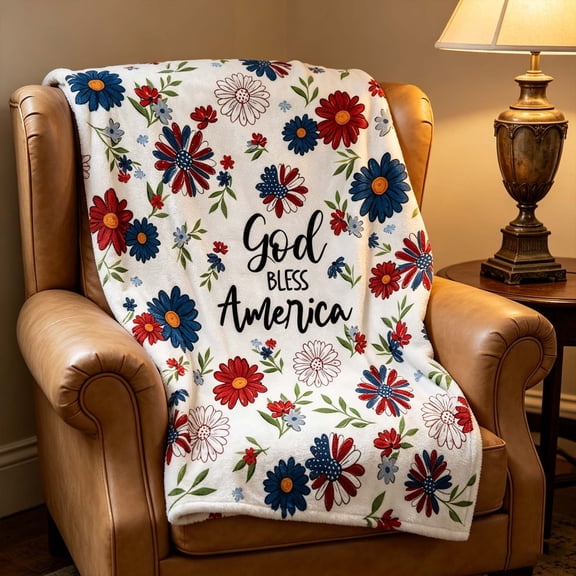 Beforeyayn USA Independence Throw, Lightweight Warm Flannel Blanket, for Outdoor Enthusiasts and Hikers, Perfect for Camping, Bonfires, and Cool Summer Nights